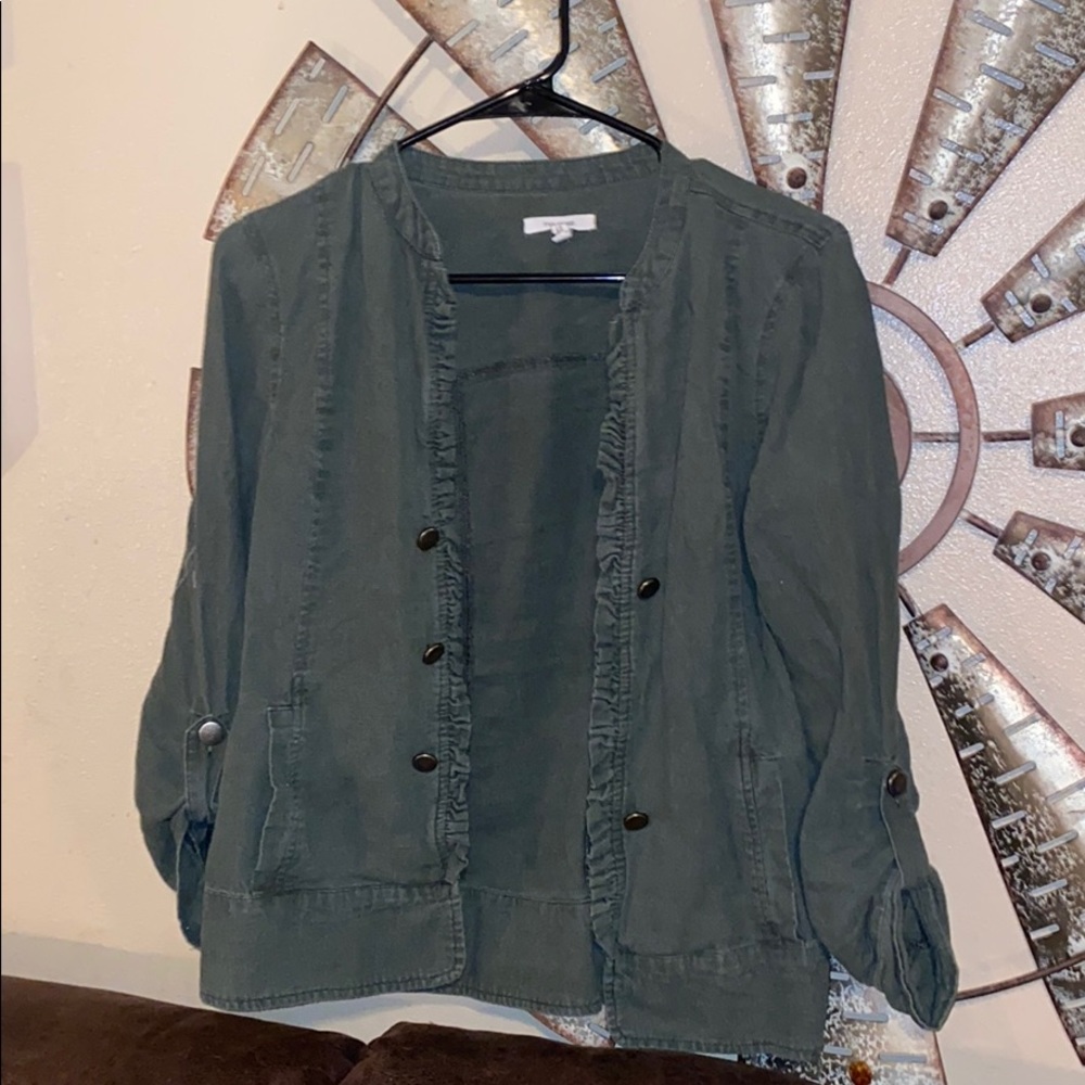 Olive green blazer/cardigan